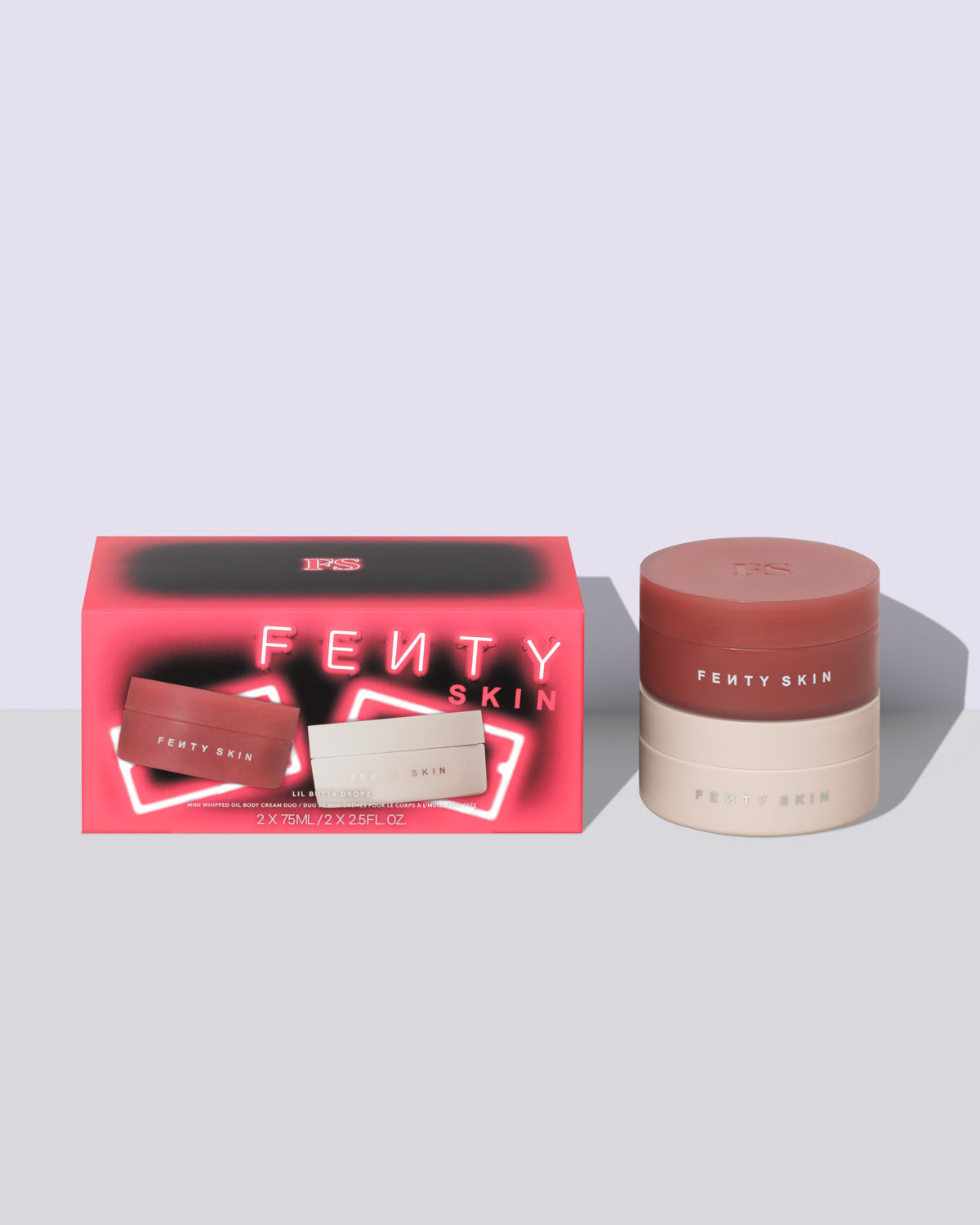 Fenty Skin product with packaging on a light gray background