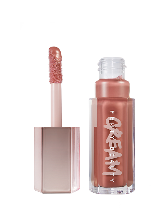 tube of Fenty Beauty Gloss Bomb Cream Color Drip Lip Cream lip gloss shown in shade Cookie Jar