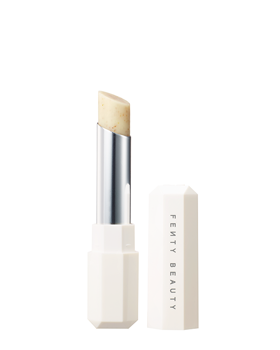 Pro Kiss'r Lip-Loving Scrubstick standing upright with the cap off and the lip scrub twisted up.